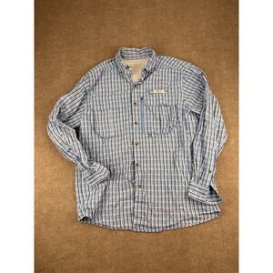 Gander Mountain Guide Series Blue Plaid Button-Up Shirt L